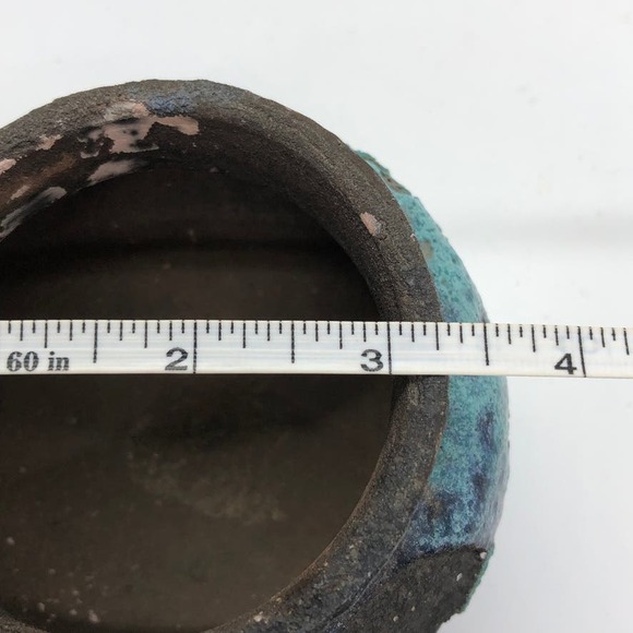 Old Raku small textured turquoise and grey jar from south of Kyoto Japan - Picture 7 of 9